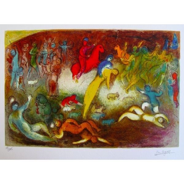 Marc Chagall CHLOE IS CARRIED OFF Facsimile Signed Limited Edition Giclee
