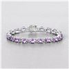 Image 3 : Plated Rhodium 14.40ctw Amethyst Bracelet