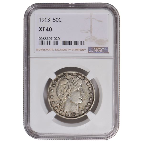 1913 Barber Half Dollar NGC XF40