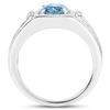 Image 2 : Plated Rhodium 2.18ct London Blue and White Topaz Ring