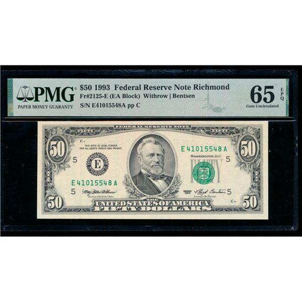 1993 $50 Richmond FRN PMG 65EPQ
