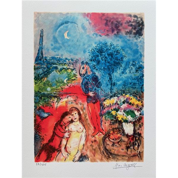 Marc Chagall EIFFEL TOWER SERENADE Facsimile Signed Limited Edition Giclee