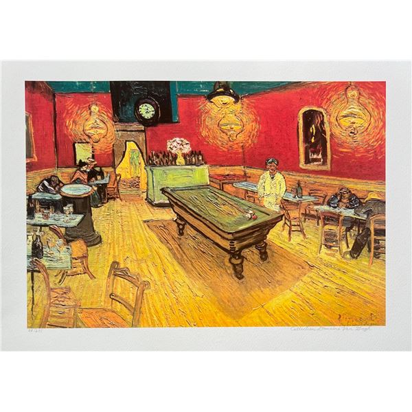 Vincent Van Gogh THE NIGHT CAFE Estate Signed Limited Edition Giclee BILLIARDS