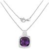 Image 2 : Plated Rhodium 5.85ct Amethyst Pendant