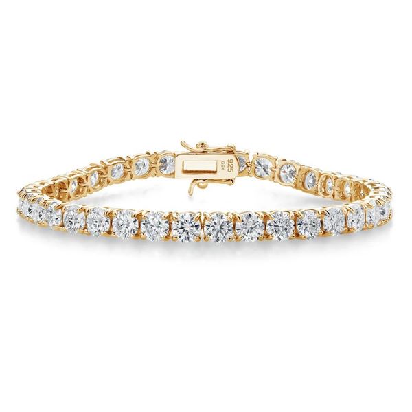 Plated 18KT Yellow Gold 18.00ctw Moissanite Bracelet