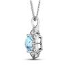 Image 3 : 14KT White Gold 1.9ctw Aquamarine and Diamond Pendant