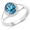 Image 1 : Plated Rhodium 2.13ctw London Blue Topaz Ring