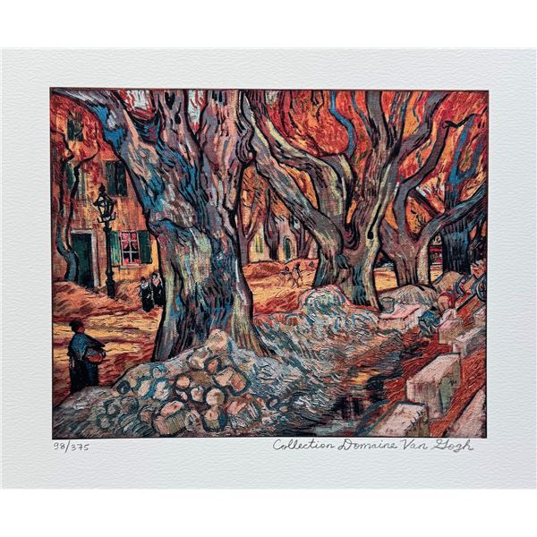 Vincent Van Gogh LARGE PLANE TREES Estate Signed Limited Edition Giclee