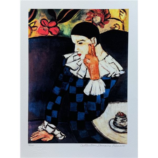Pablo Picasso HARLEQUIN LEANING Estate Signed Giclee