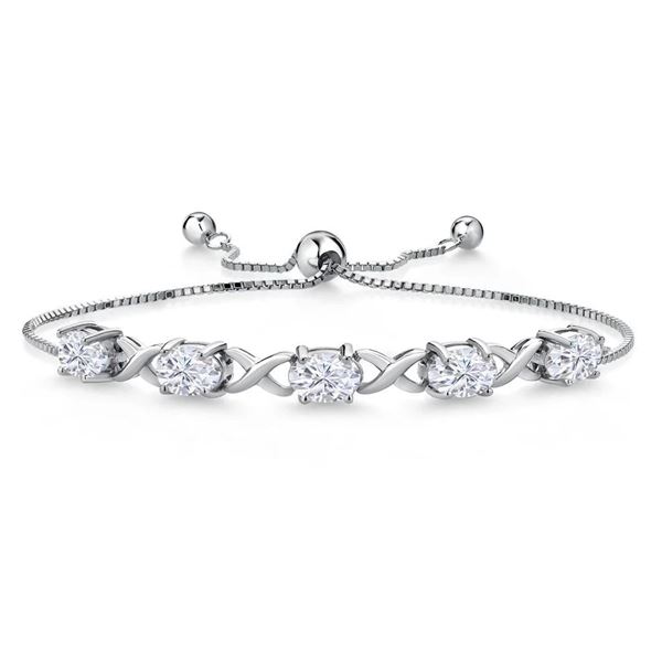 Sterling Silver 4.50ctw Moissanite Bracelet