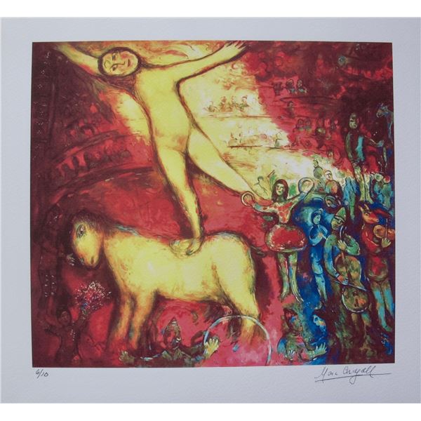 Marc Chagall CIRCUS HORSE RIDER Facsimile Signed Limited Edition Giclee