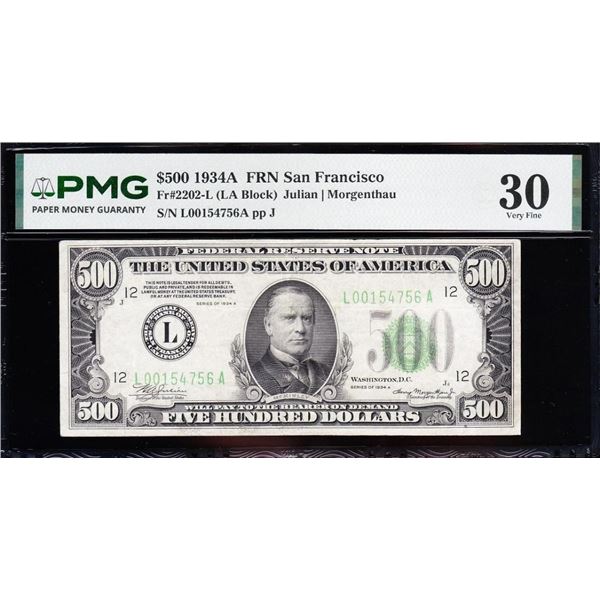 1934A $500 San Francisco FRN PMG 30