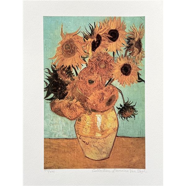 Vincent Van Gogh VASE WITH SUNFLOWERS Estate Signed Giclee