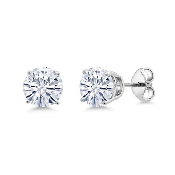 Sterling Silver 2.00ctw Moissanite Earrings