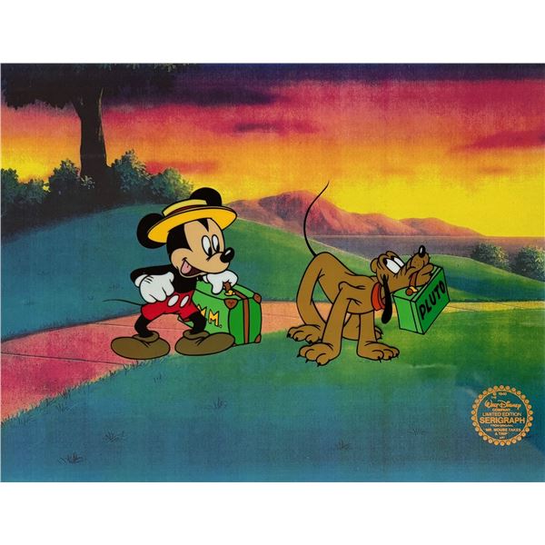 Disney MICKEY MOUSE & PLUTO TAKES A TRIP Sericel Animation Art Cel