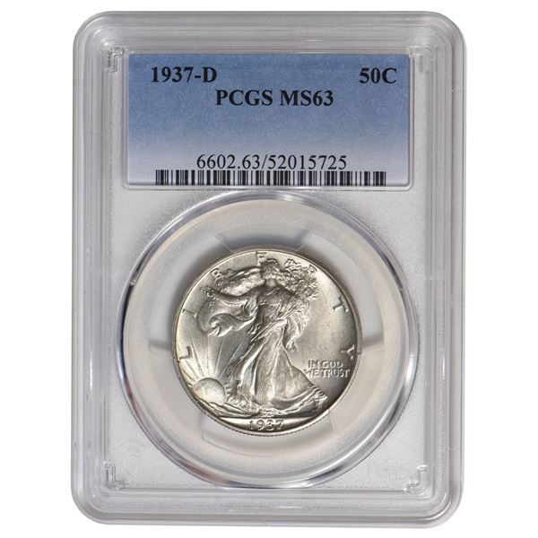 1937-D Walking Liberty Half Dollar PCGS MS63
