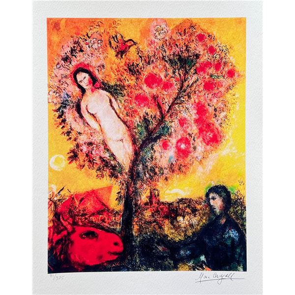 Marc Chagall TREE OVER VILLAGE Limited Edition Facsimile Signed Giclee