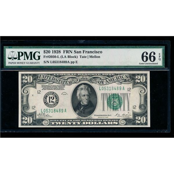 1928 $20 San Francisco FRN PMG 66EPQ