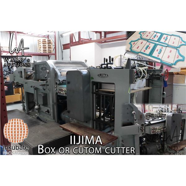 IIJIMA autoplaten die cutter used to cut, emboss or crease paper good. serial number 1035. Approxima