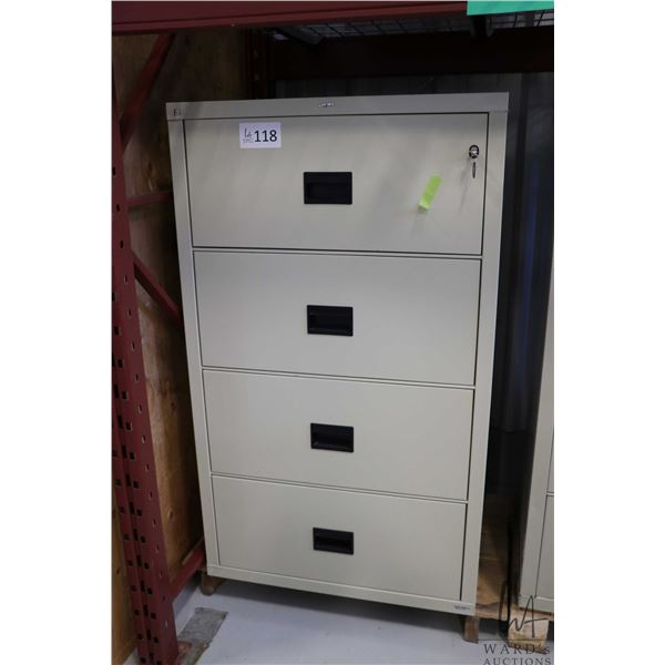 HON four drawer fire resistant filing cabinet, 53"h x 31"w x 23"d.