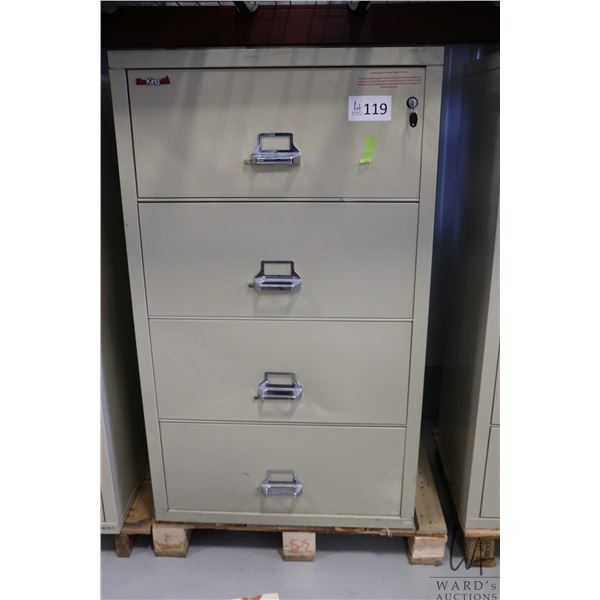 Fireking four drawer fire resistant filing cabinet 53h x 31w x 23d.