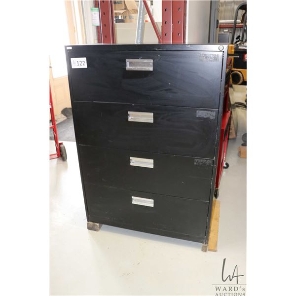 Four drawer lateral filing cabinet, 50"h x 36"w x 18"d.