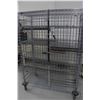 Image 3 : Heavy duty two door, lockable cabinet on castors, four shelves, 68"h x 29"w x 25"d.