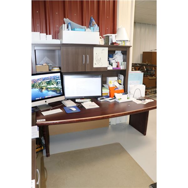 confrence table turned into desk (28x80x40) Plus a non matching hutch