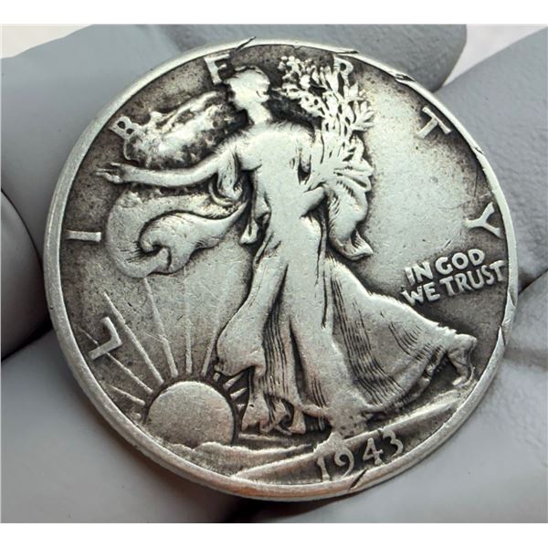 WALKING LIBERTY SILVER HALF DOLLAR - 1943