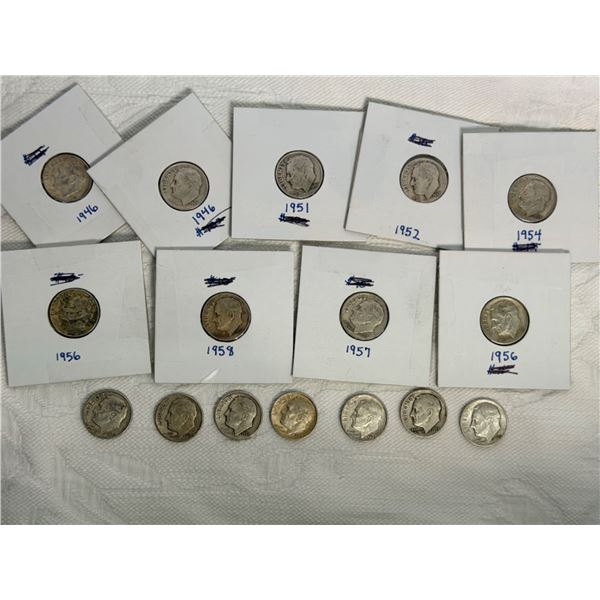 ROOSEVELT SILVER DIMES - LOT OF 16
