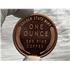 Image 5 : LINCOLN V.D.B. WHEAT PENNY COPPER BULLION ROUND - 1 OUNCE .999 FINE COPPER
