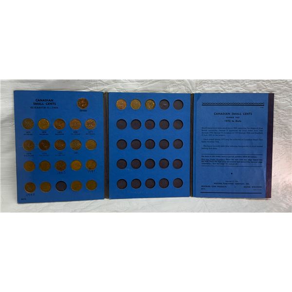 CANADIAN PENNY BOOK - PARTIAL FILL (SEE LOT 45 FOR MORE CANADIAN PENNIES TO FILL IT!)