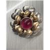 Image 7 : VINTAGE OR ANTIQUE JEWELRY 12K GOLD-FILLED LAYER OVER AN 800-GRADE SILVER BASE FLORAL-THEMED BROOCH 