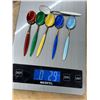 Image 5 : SET OF VINTAGE STERLING SILVER AND ENAMEL DEMITASSE SPOONS BY VINERS LTD IN SHEFFIELD, ENGLAND