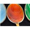 Image 7 : SET OF VINTAGE STERLING SILVER AND ENAMEL DEMITASSE SPOONS BY VINERS LTD IN SHEFFIELD, ENGLAND
