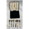 Image 8 : SET OF VINTAGE STERLING SILVER AND ENAMEL DEMITASSE SPOONS BY VINERS LTD IN SHEFFIELD, ENGLAND
