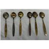 Image 9 : SET OF VINTAGE STERLING SILVER AND ENAMEL DEMITASSE SPOONS BY VINERS LTD IN SHEFFIELD, ENGLAND