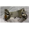 Image 6 : NATIVE AMERICAN CUFF BRACELET WITH TIGER'S EYE STONES; HANDCRAFTED
