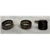 Image 1 : ANTIQUE STERLING SILVER RINGS AND CUFF LINK