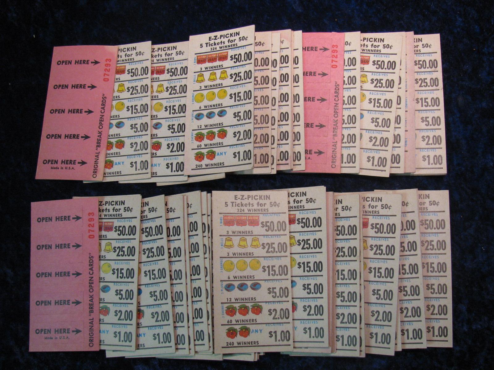 132. (54) 1930's Gambling Pull Tabs