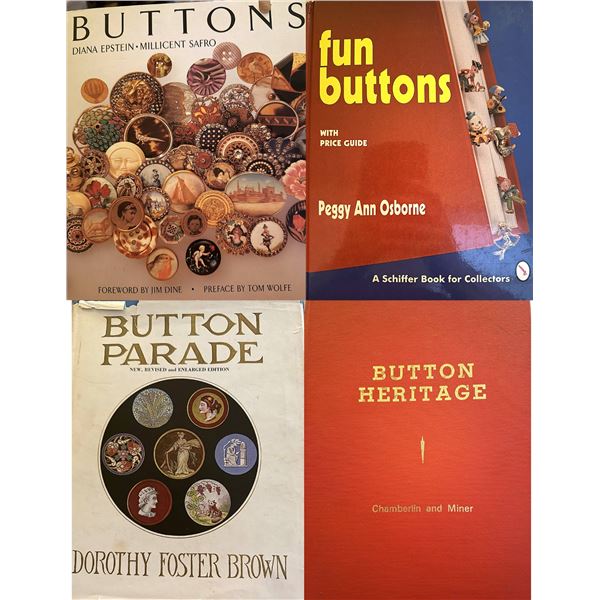 A GROUP OF BOOKS ON BUTTONS