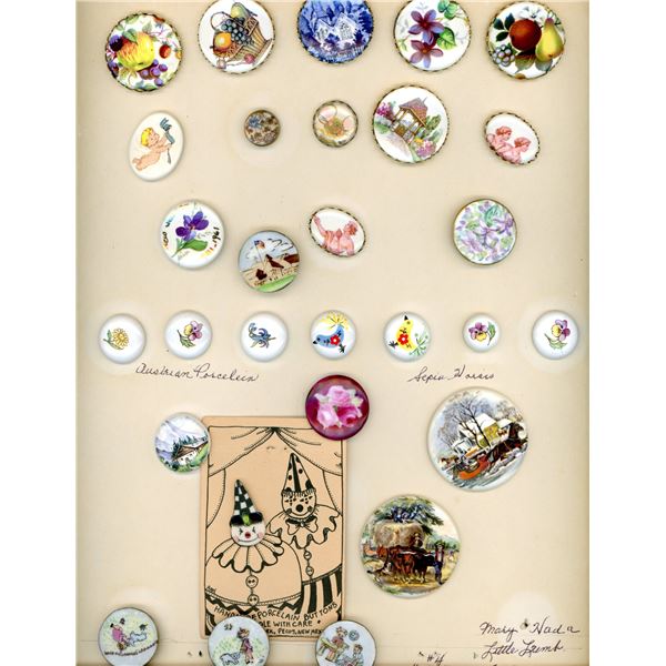 A CARD OF DIVISION THREE STUDIO ARTIST BUTTONS