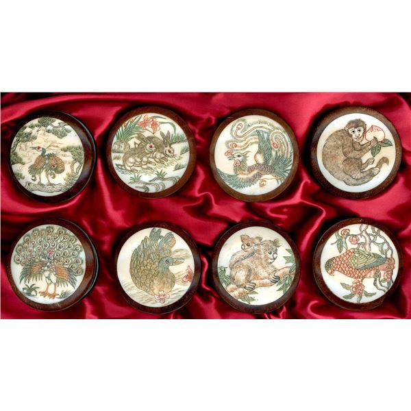 A SMALL CARD OF DIVISION THREE PICTORIAL BUTTONS