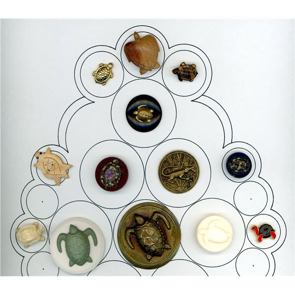 A PARTIAL CARD OF DIV. & 3 ASSORTED MATERIAL BUTTONS