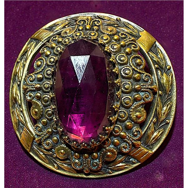 A DIVISION ONE VICTORIAN JEWELED BUTTON
