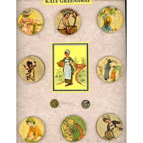 A CARD OF DIVISION THREE STUDIO ARTIST BUTTONS