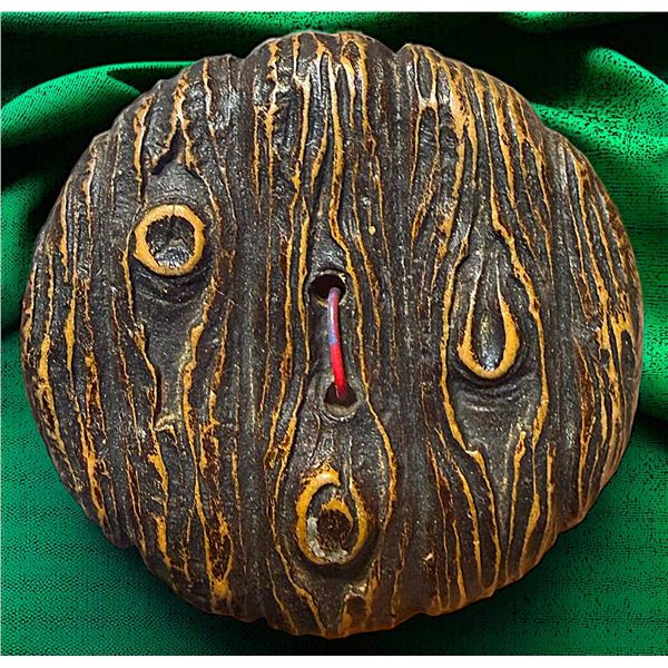 A DIVISION THREE PAINTED WOOD BITTON