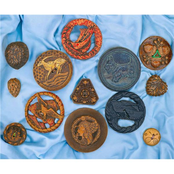 A PARTIAL CARD OF DIVISION THREE BURWOOD BUTTONS