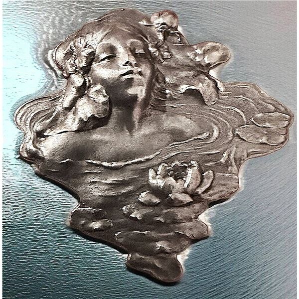 A DIVISION ONE ART NOUVEAU SILVER PICTORIAL BUTTON'