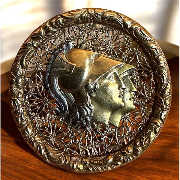 A DIVISION ONE BRASS SCREENBACK BUTTON